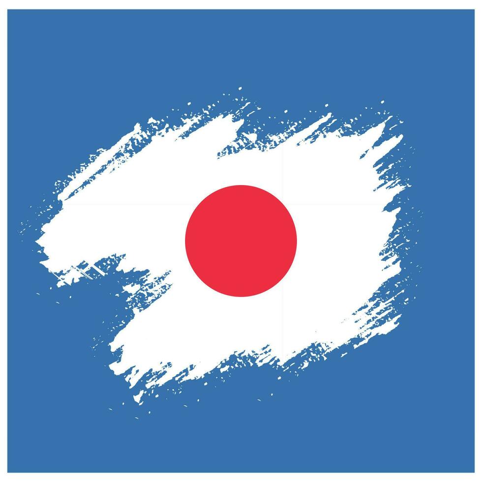 Flat Japan grunge flag vector