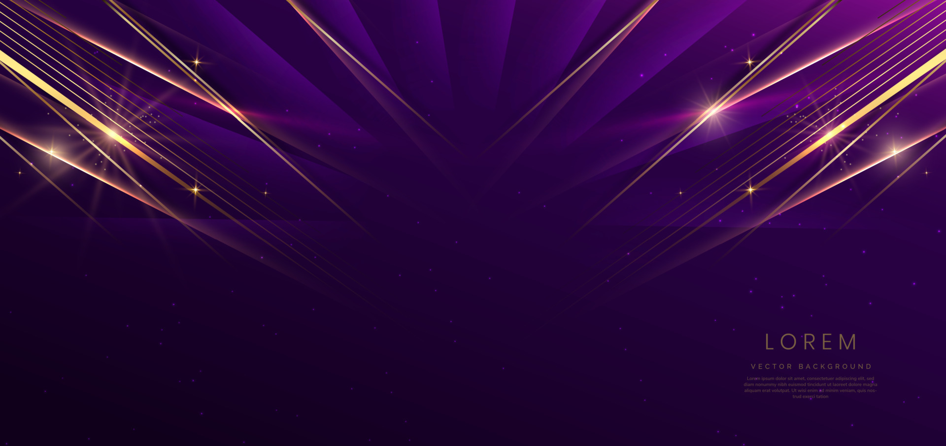 Abstract elegant dark purple background with golden lighting effect Abstract elegant dark purple background with golden lighting effect