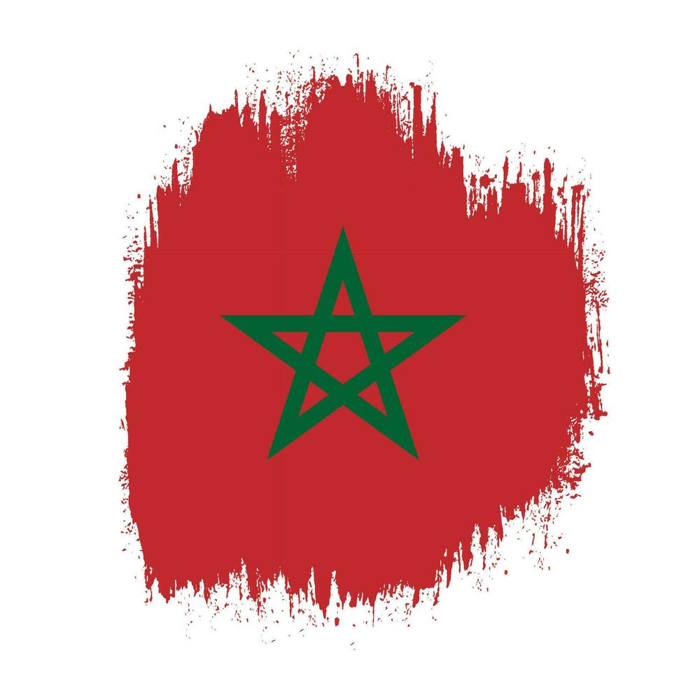 Morocco hand paint colorful flag vector