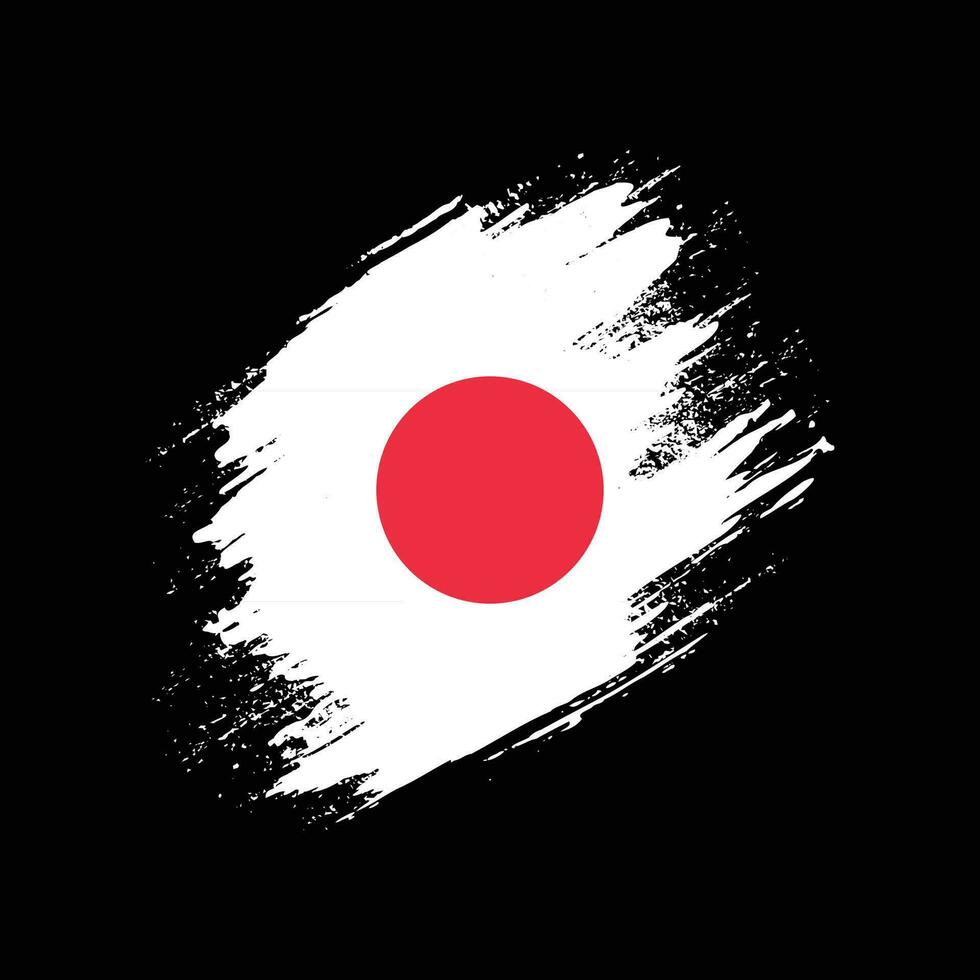 vector de bandera de japón de efecto de pincel profesional