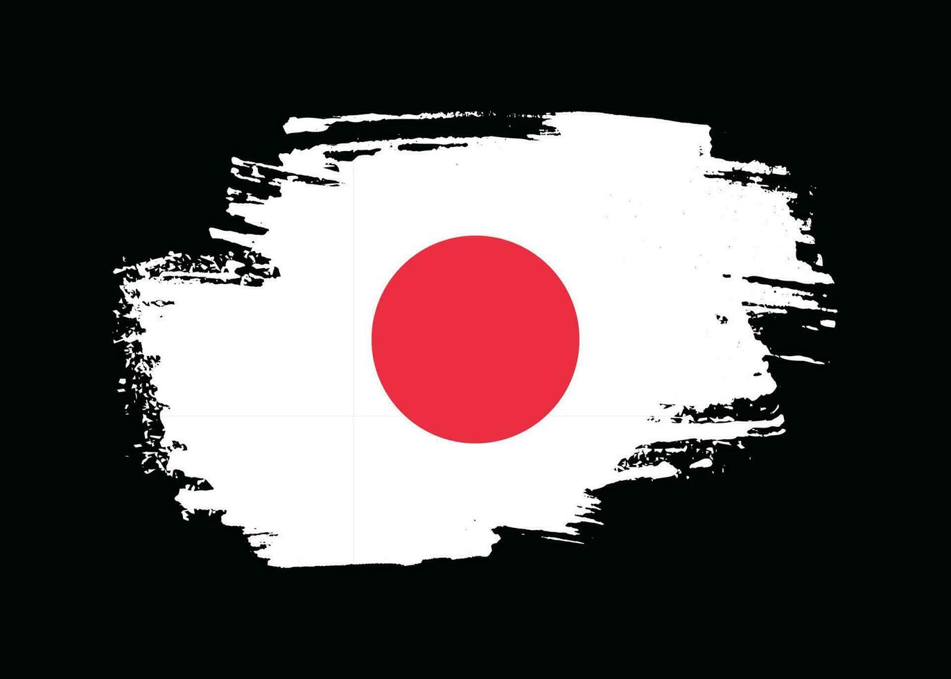 pintura grunge pincel trazo japón bandera vector