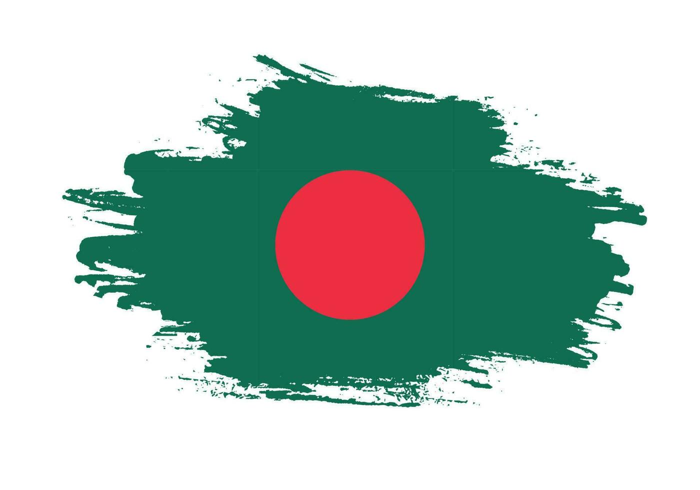 Hand drawing brush stroke Bangladesh flag vector