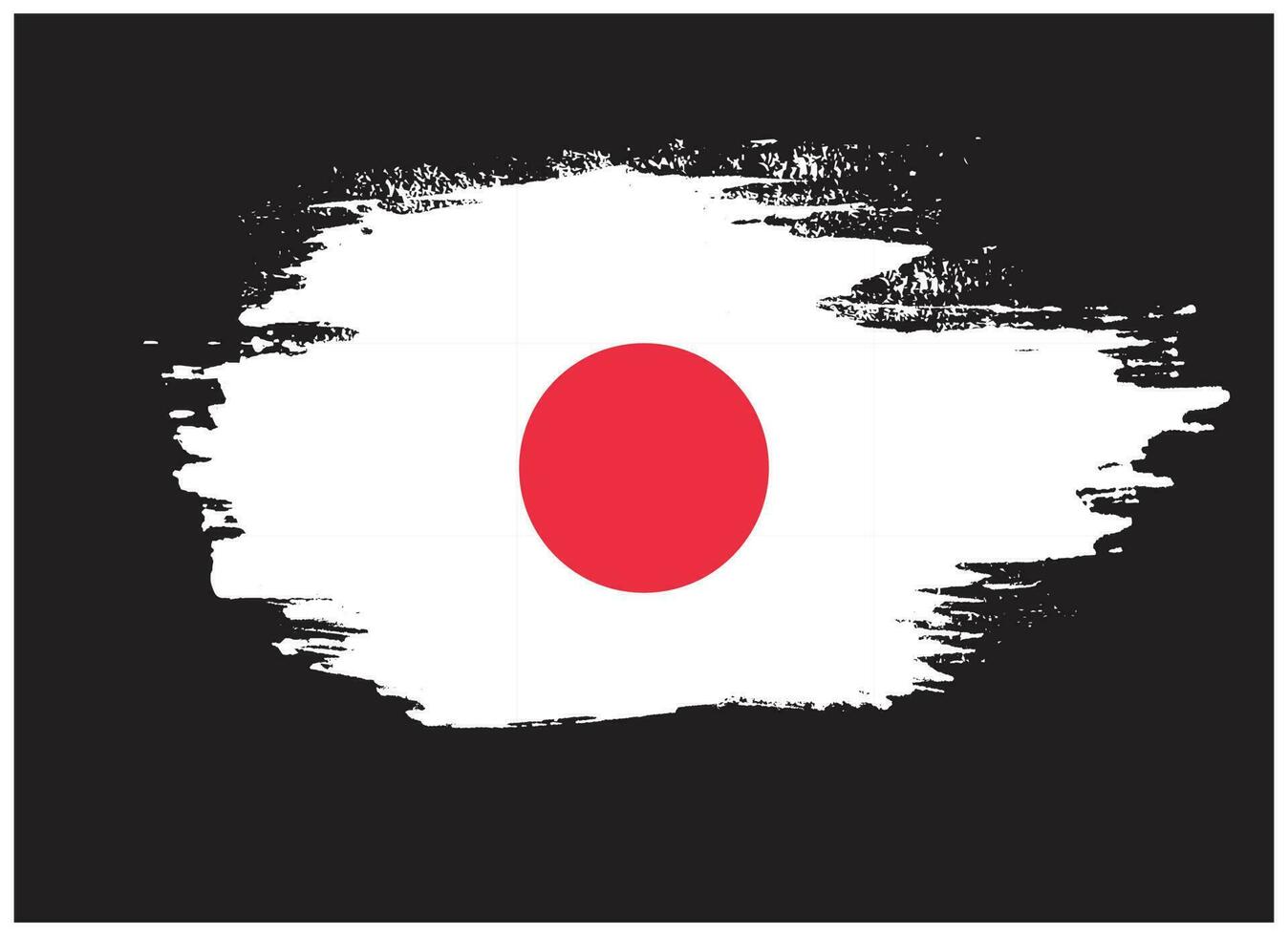 Japan paintbrush frame flag vector