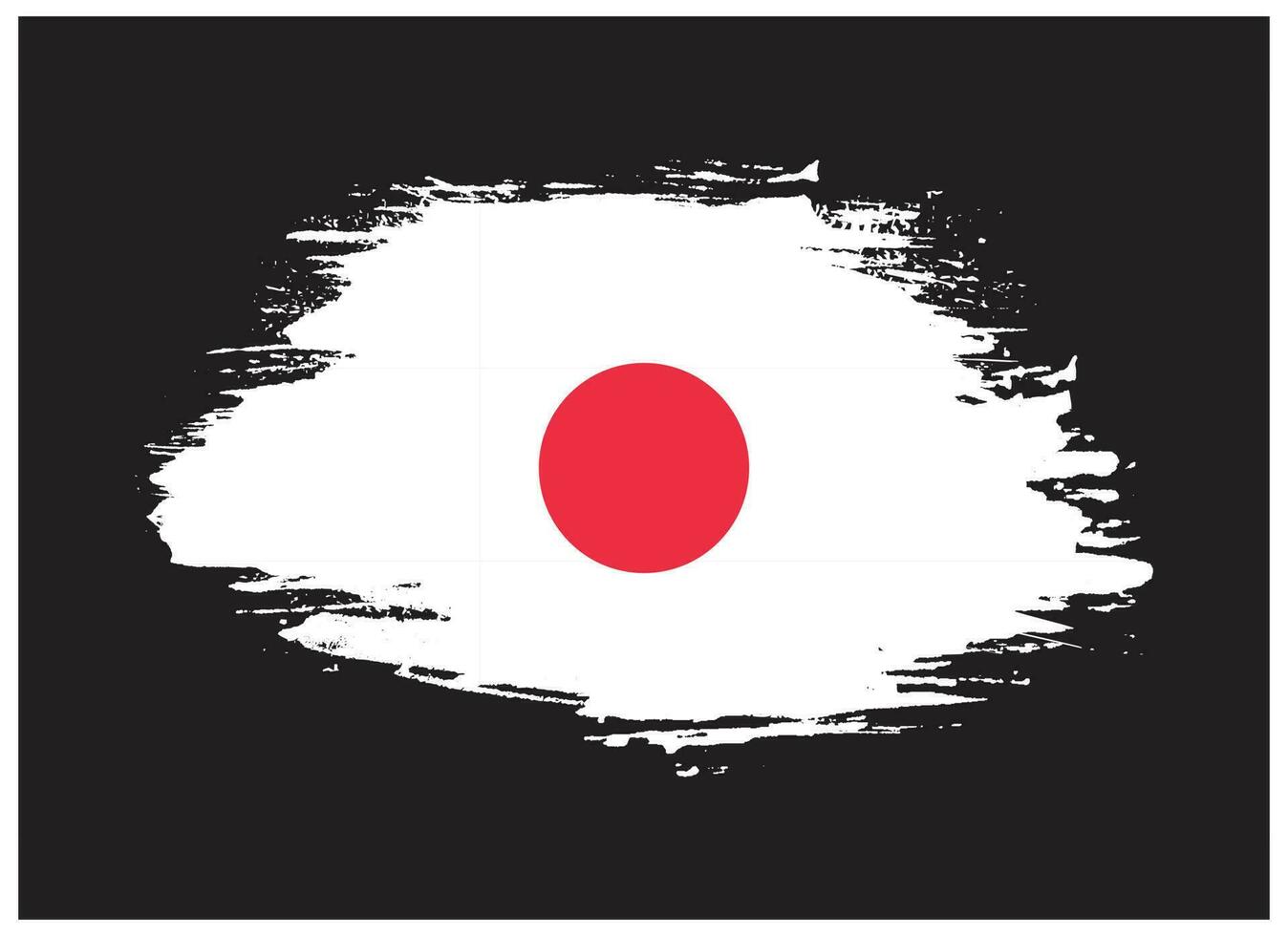 vector de bandera de japón de trazo de pincel sucio