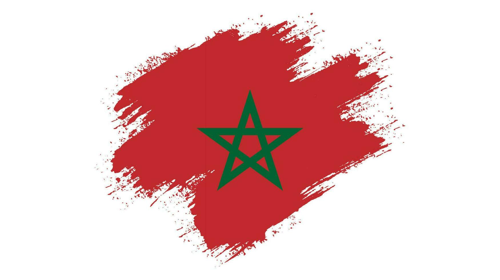 New brush effect Morocco grungy flag vector