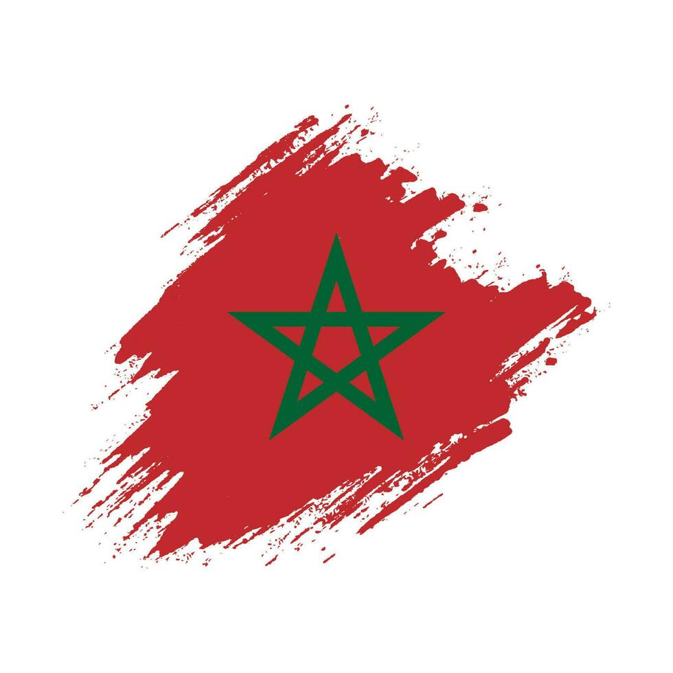 New creative grunge texture Morocco flag vector