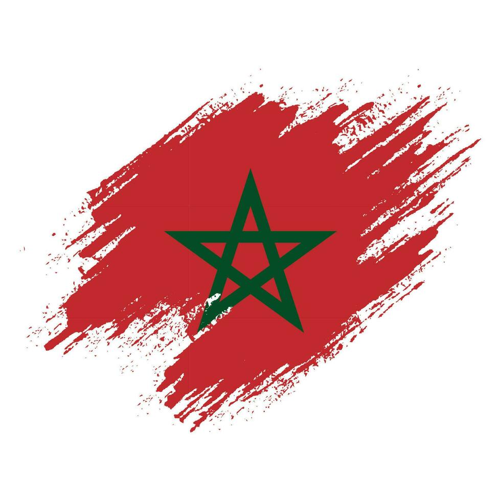 Grunge texture Morocco flag background vector