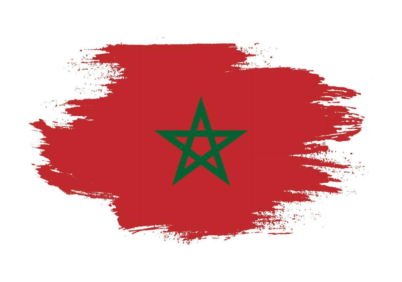 Vector paint brush stroke Morocco flag