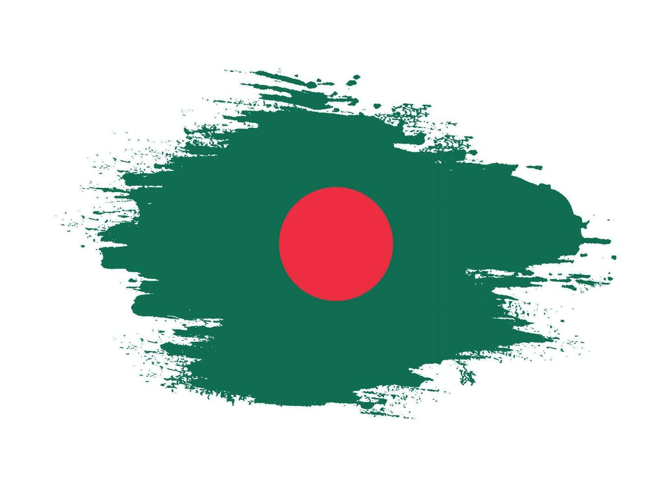 Hand drawn grunge brush stroke Bangladesh flag vector