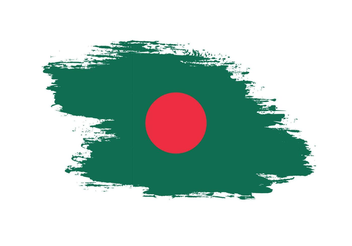 Thick brush stroke Bangladesh flag vector