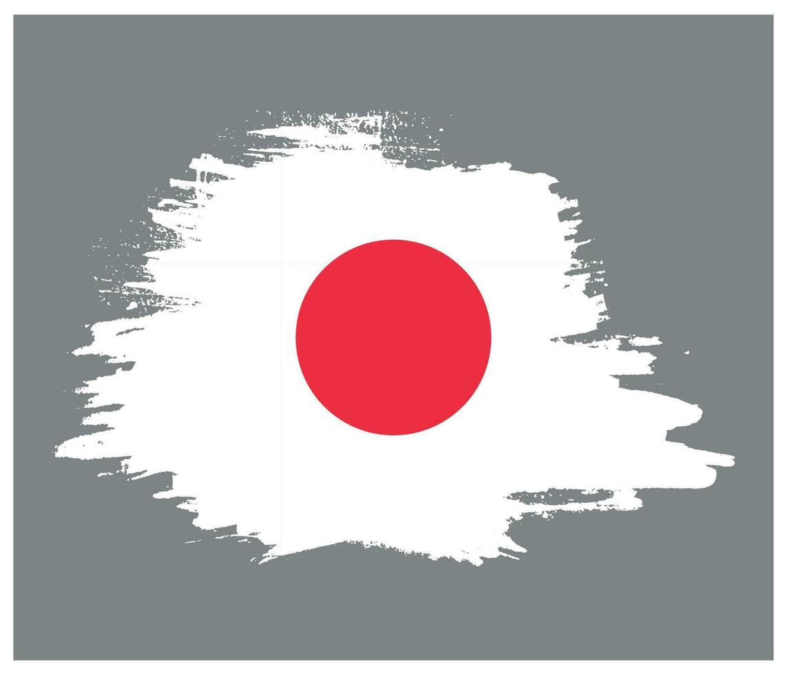 New brush effect Japan grungy flag vector