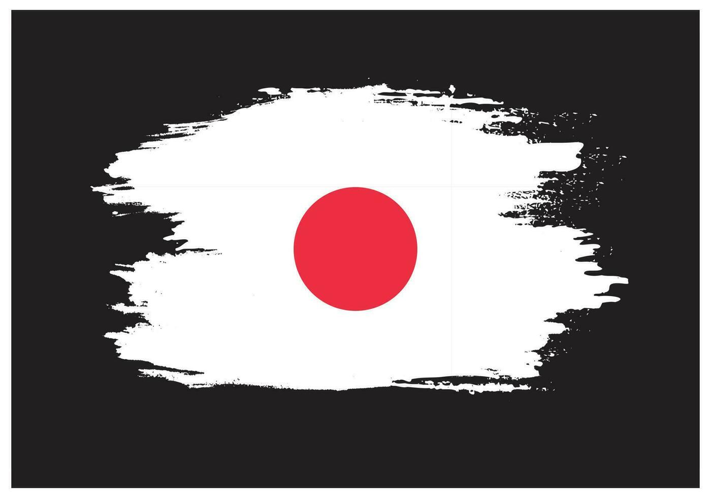 trazo de pincel dibujado a mano vector bandera de japón