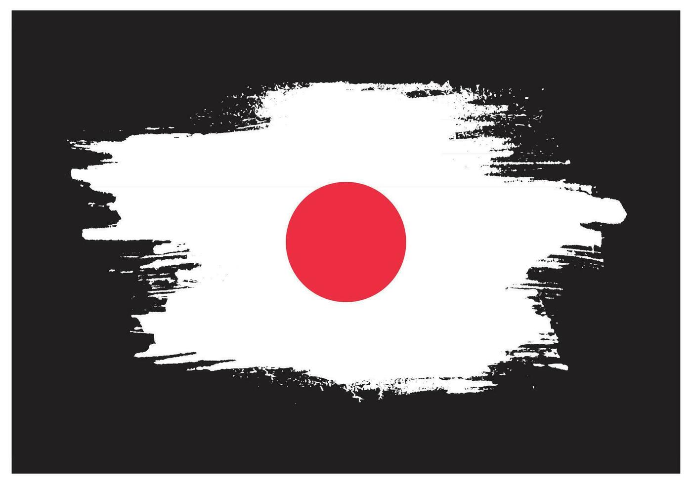 Paint ink brush stroke free Japan flag vector