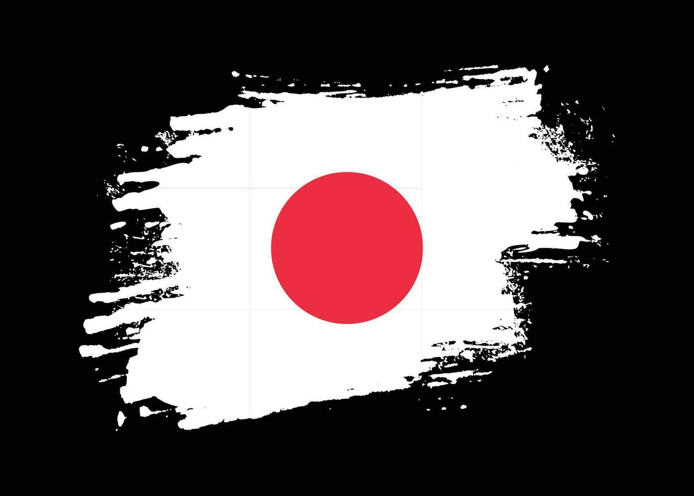 pintura grunge pincel trazo japón bandera vector
