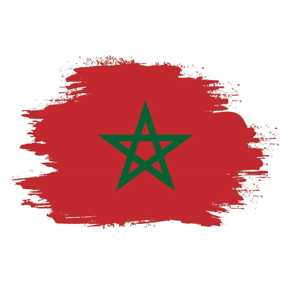nuevo vector de bandera abstracta de marruecos pintado a mano