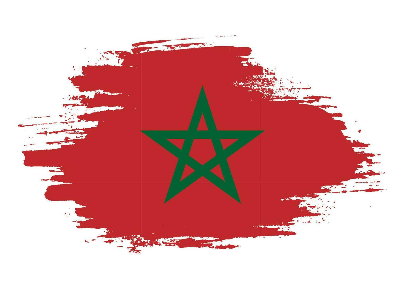 Vector brush stroke Morocco flag