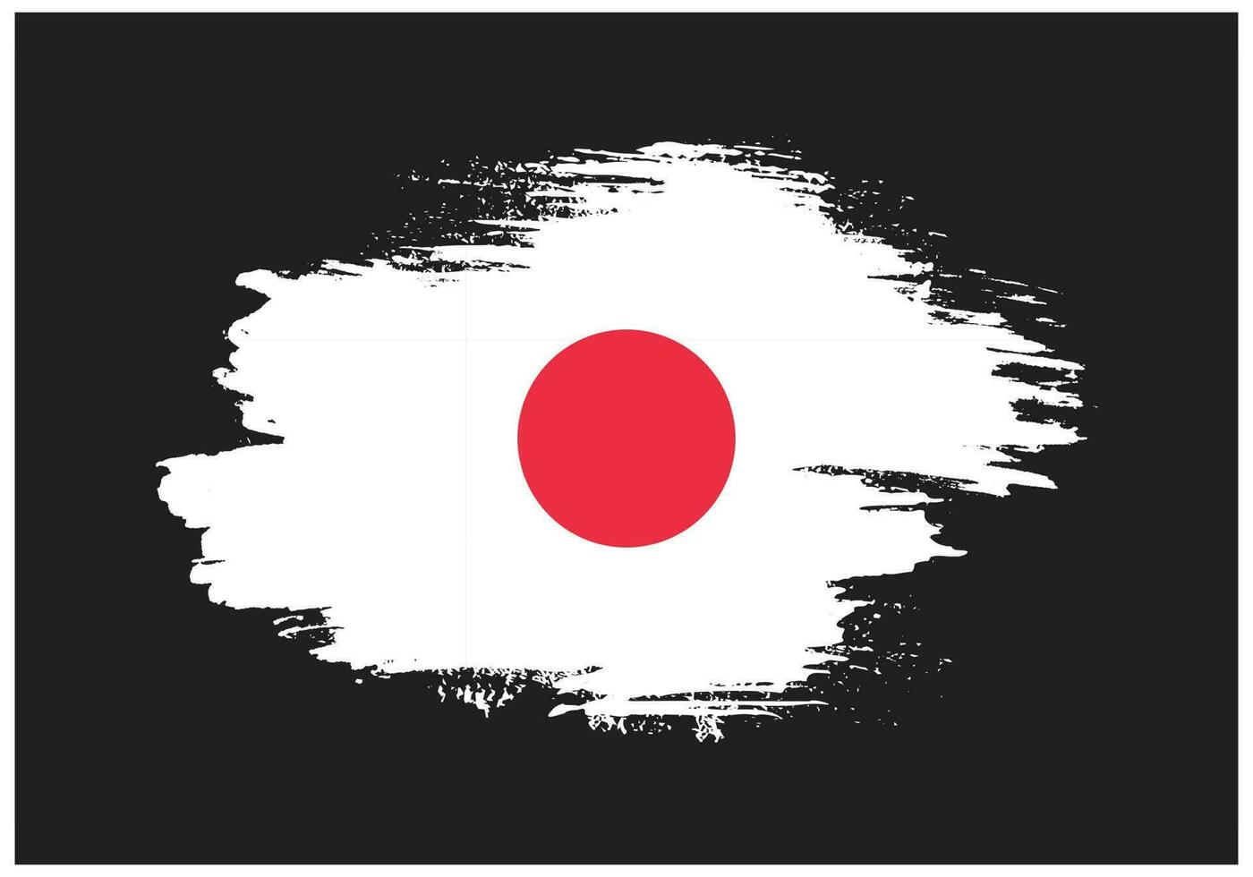 Japan paintbrush frame flag vector