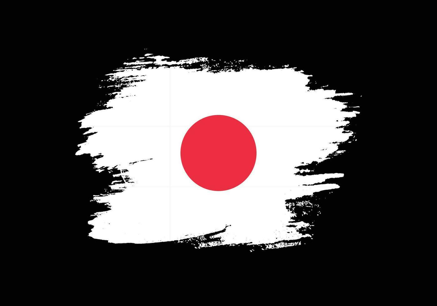 Ink splashes brush stroke Japan flag vector