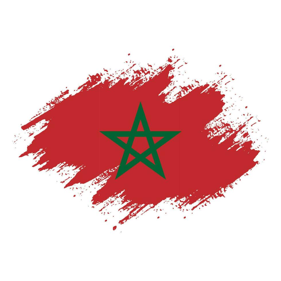 New brush effect Morocco grungy flag vector