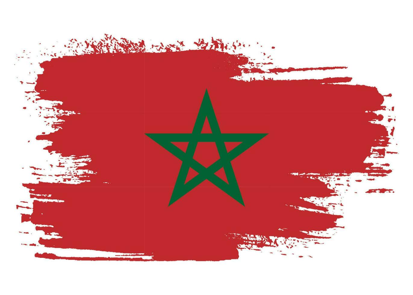 Hand paint Morocco flag vector