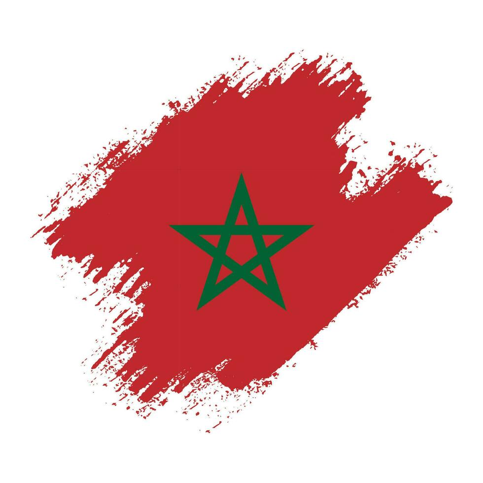 vector de bandera de marruecos de trazo de pincel