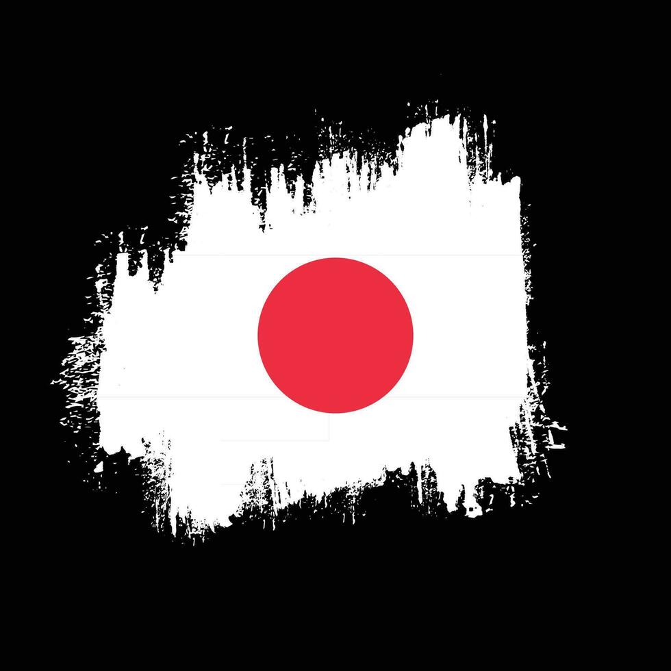 vector de bandera de japón abstracto de textura grunge plana