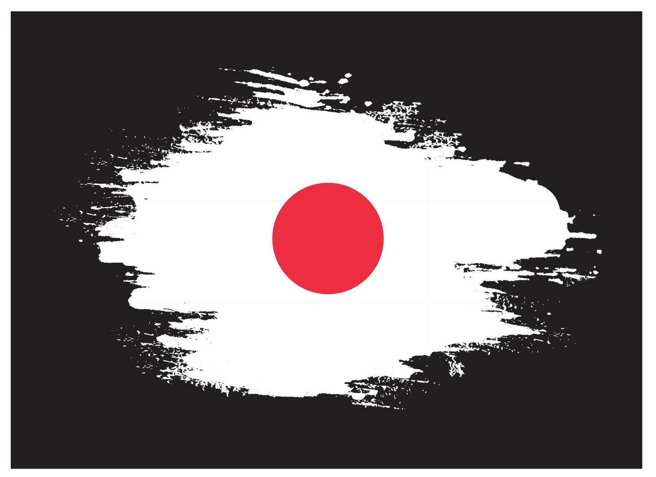Japan paintbrush frame flag vector