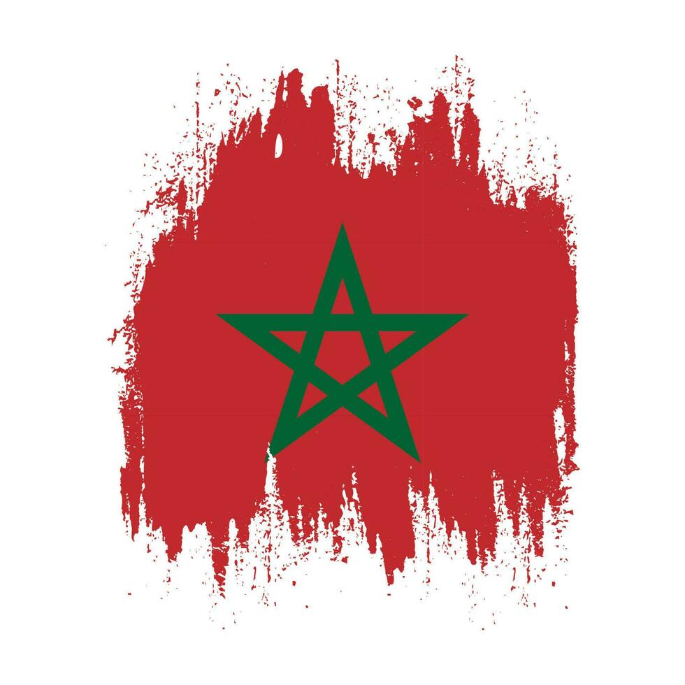 nuevo vector de bandera de grunge de marruecos angustiado