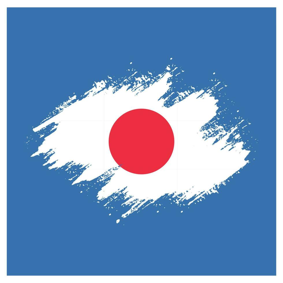 Flat Japan grunge flag vector