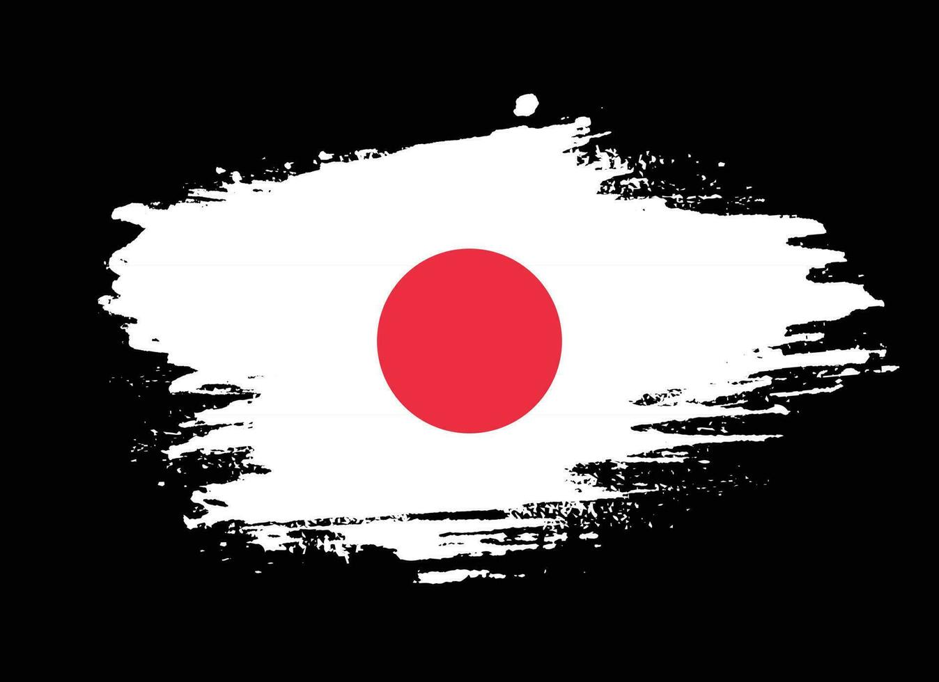vector de bandera de japón de trazo de pincel
