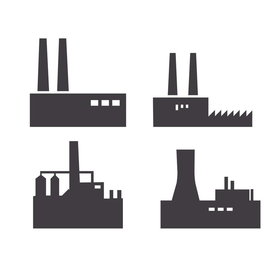 factory  silhouette smoke vector