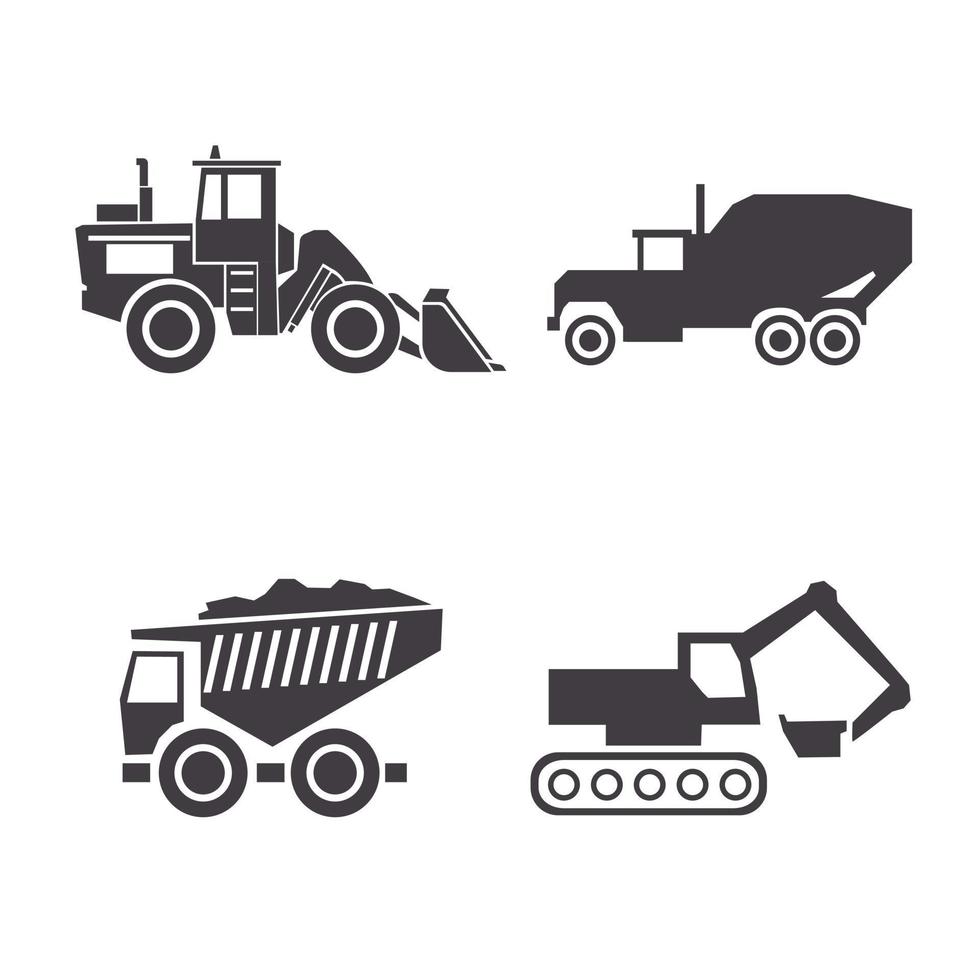 vehicle excavator bulldozer vector