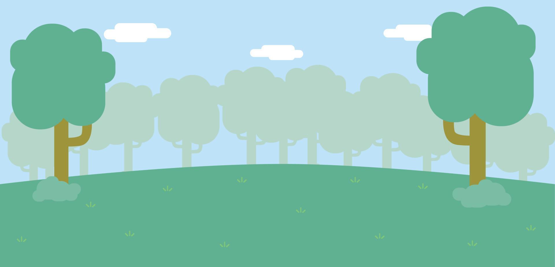 paisaje pared verde árbol vector