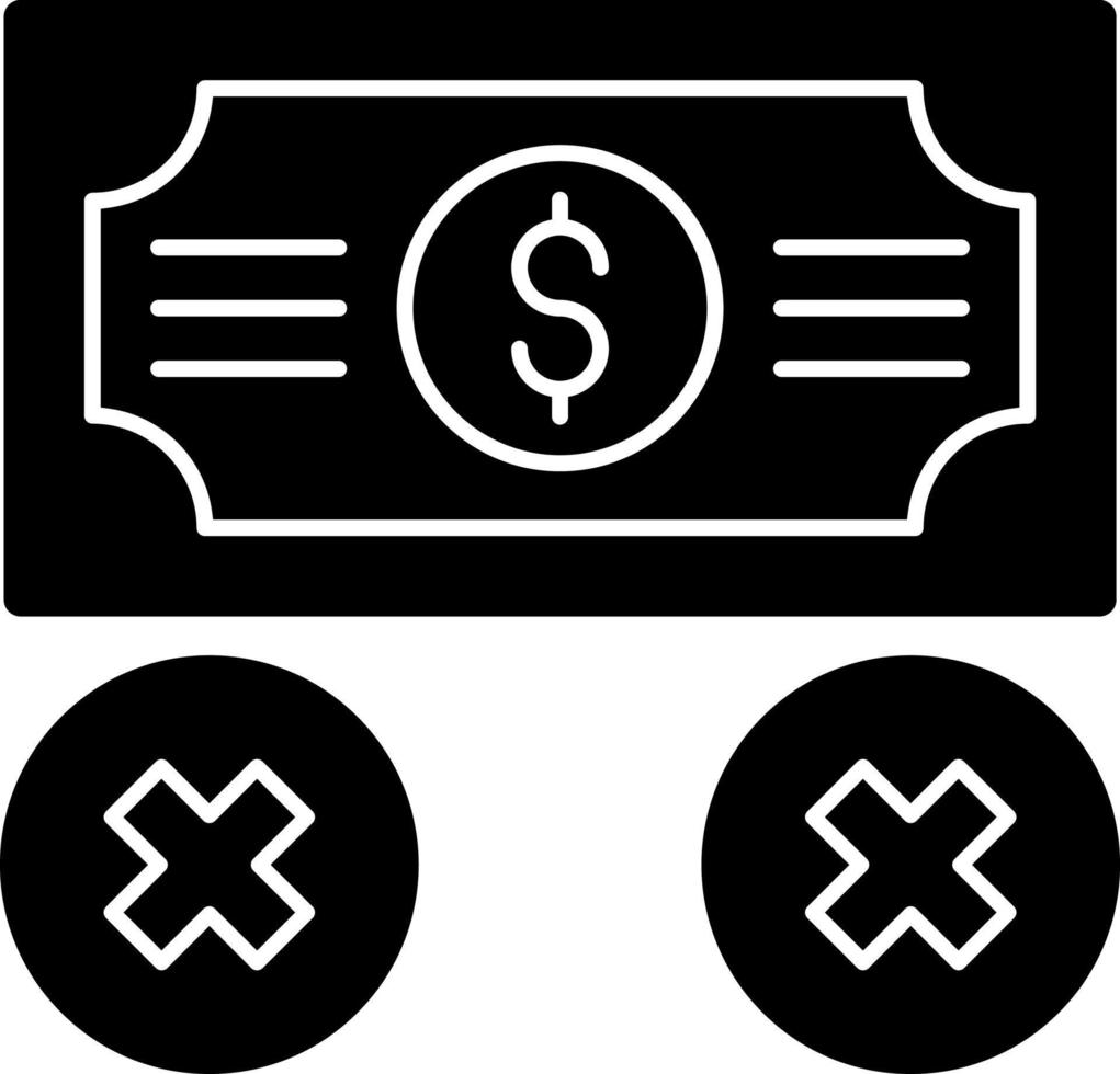 sin diseño de icono de vector de dinero