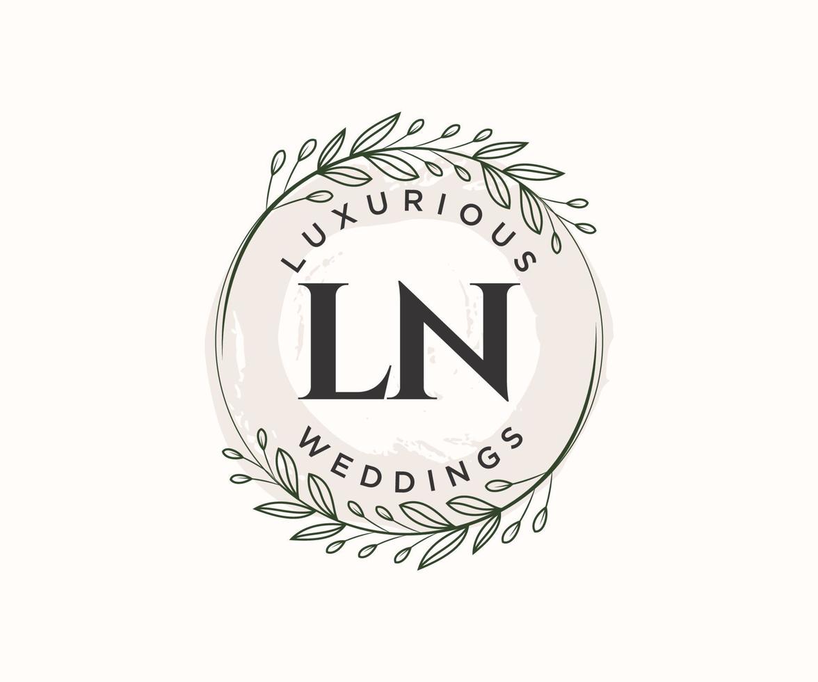 Plantilla de logotipos de monograma de boda con letras iniciales, plantillas florales y minimalistas modernas dibujadas a mano para tarjetas de invitación, guardar la fecha, identidad elegante. vector