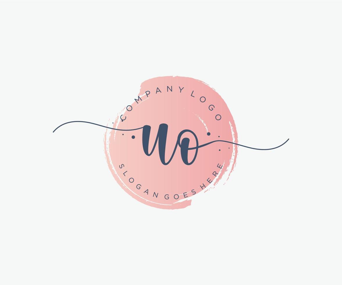 Initial UO feminine logo. Usable for Nature, Salon, Spa, Cosmetic and Beauty Logos. Flat Vector Logo Design Template Element.