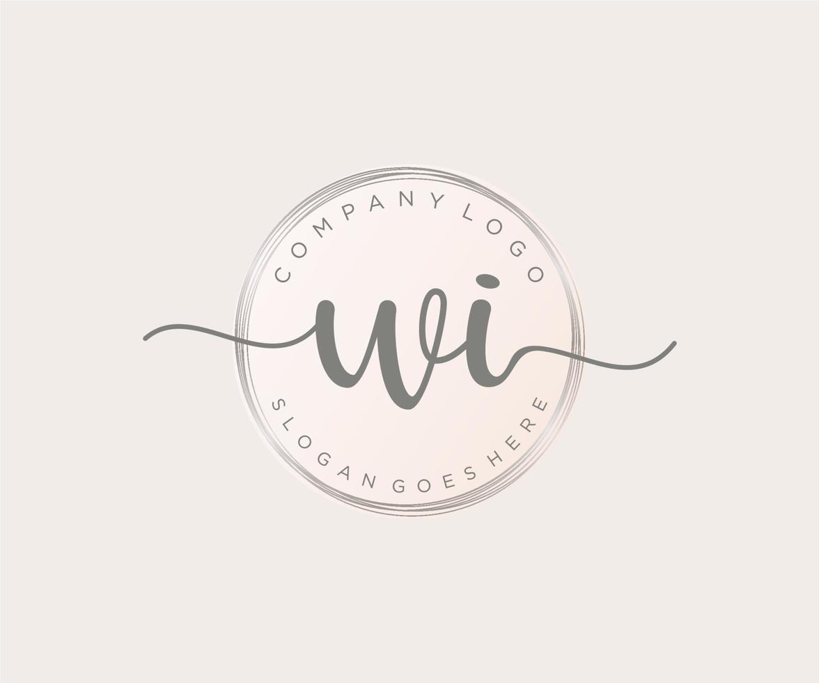 Initial WI feminine logo. Usable for Nature, Salon, Spa, Cosmetic and Beauty Logos. Flat Vector Logo Design Template Element.