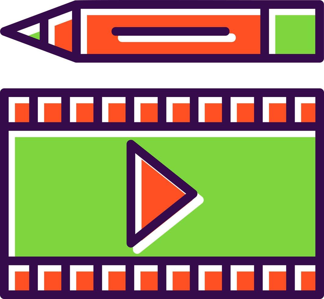diseño de icono de vector de edición de video