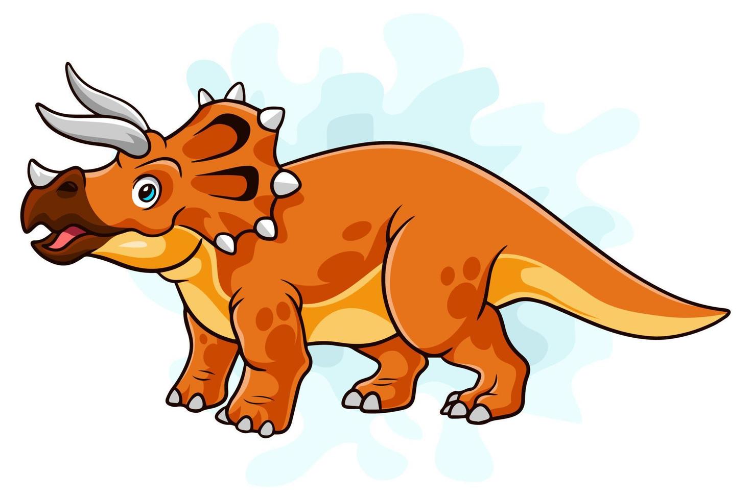 Triceratops divertidos dibujos animados aislado sobre fondo blanco. vector