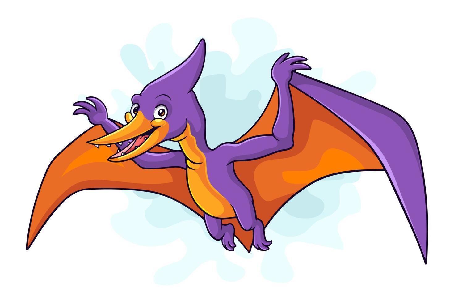 Cartoon funny Pterodactyl isolated on white background vector