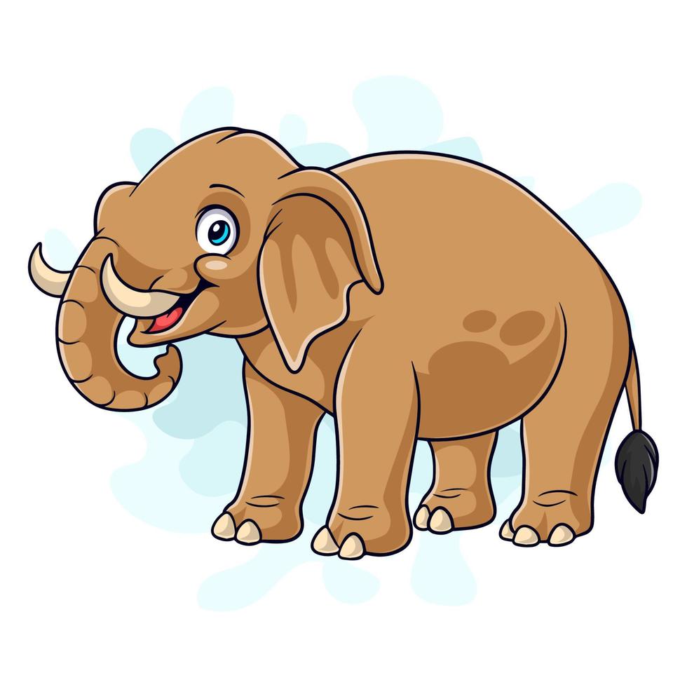 Cartoon funny elephant cartoon isolated on white background vector