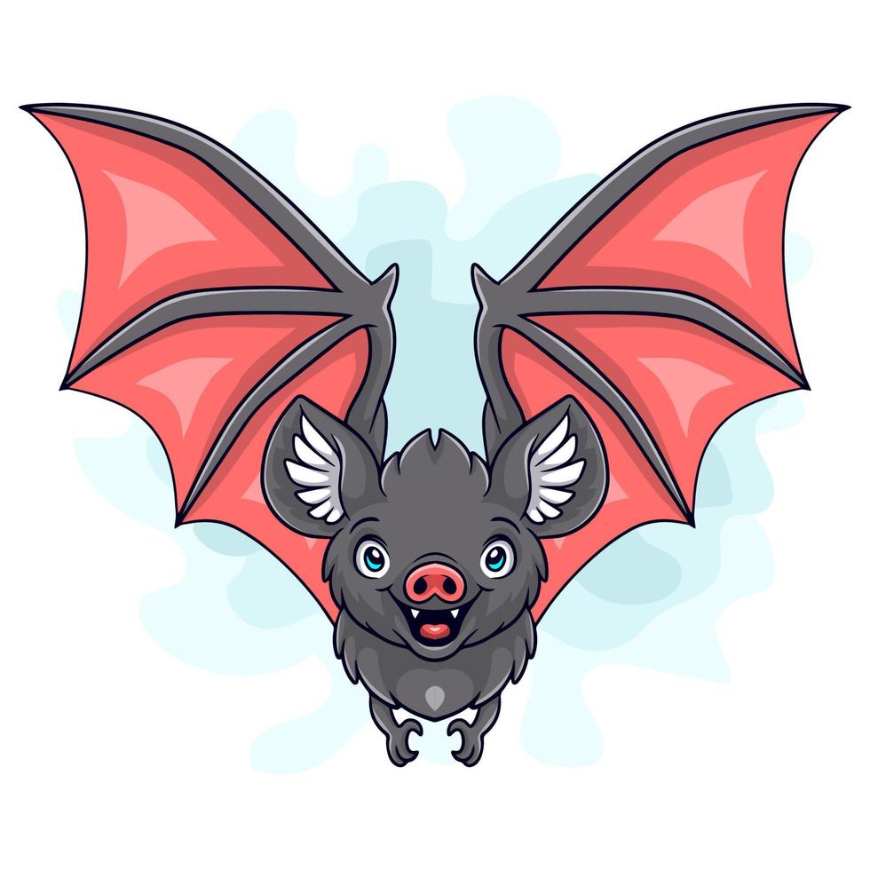 Cartoon funny bat cartoon isolated on white background vector