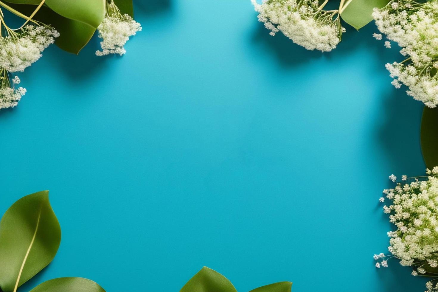 Mockup for a letter or wedding invitation with branches and leaves. Natural light and shade coverage. photo