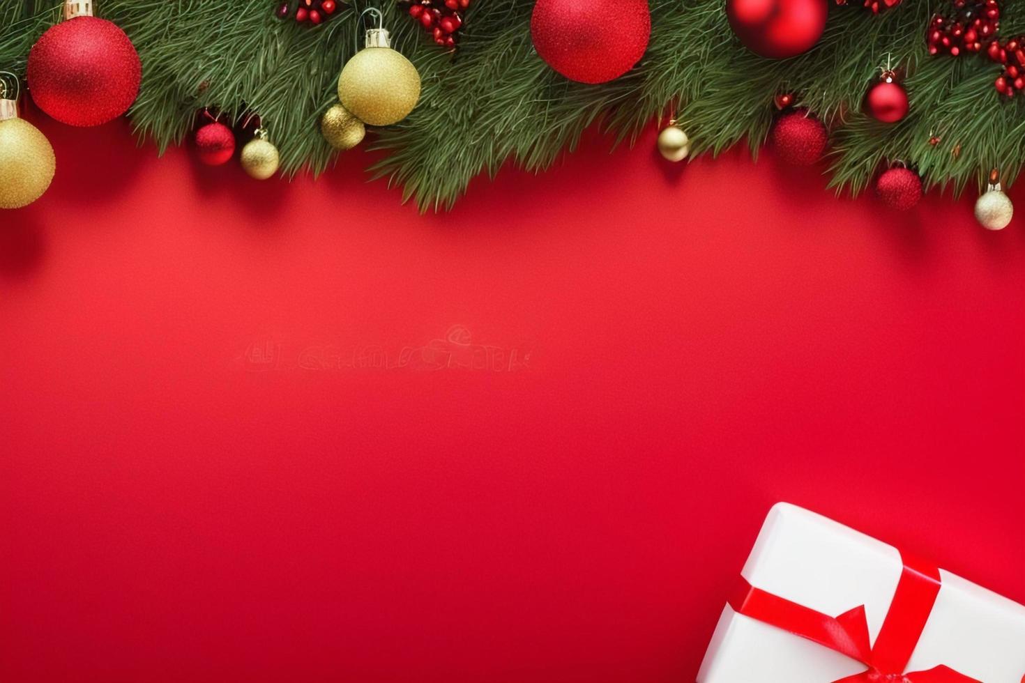 New Year's card. Christmas and New Year poster. Christmas greeting background with christmas decoration. photo