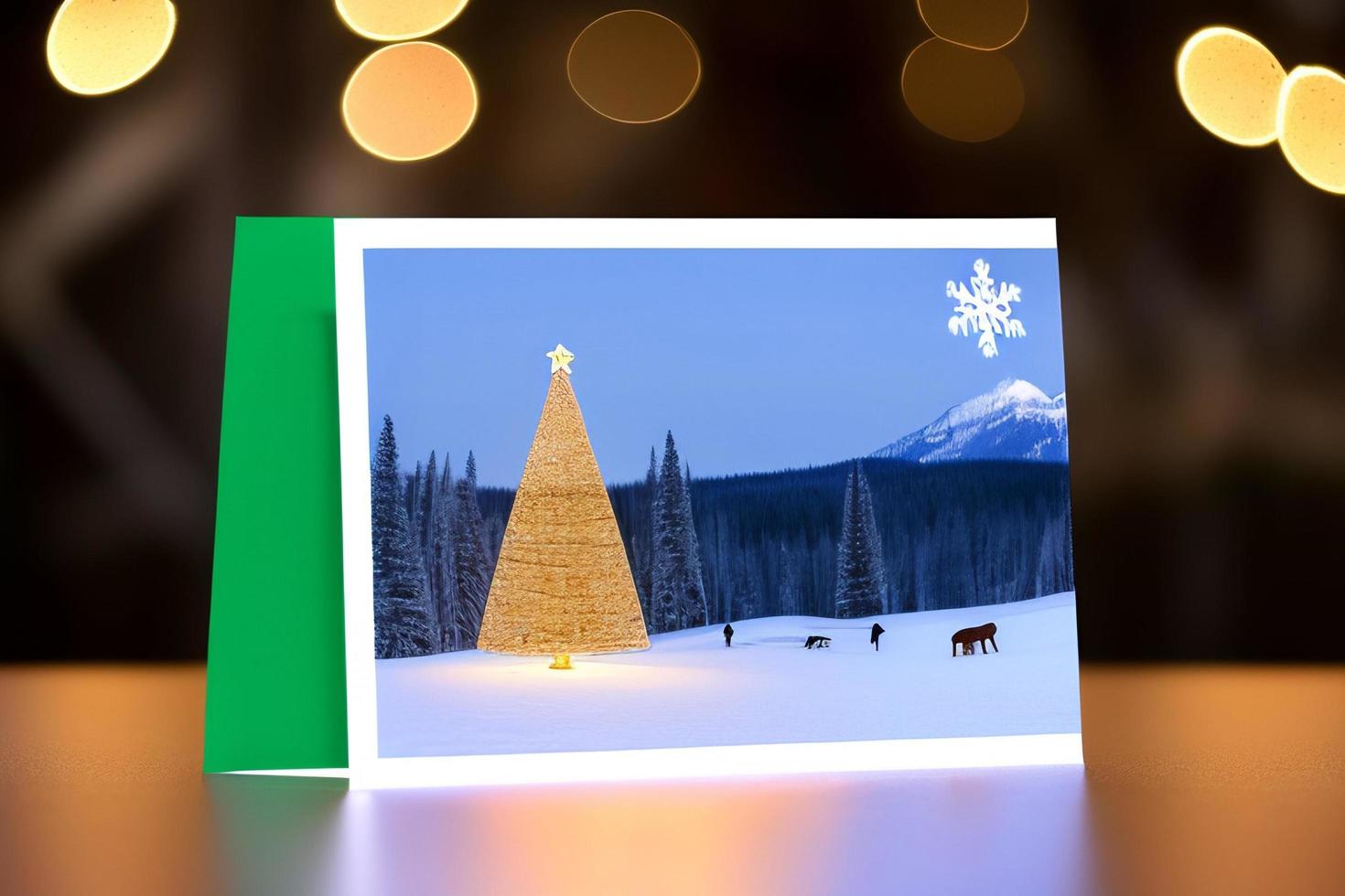 Christmas concept. Decorated Christmas Tree Near Fireplace at Home. photo