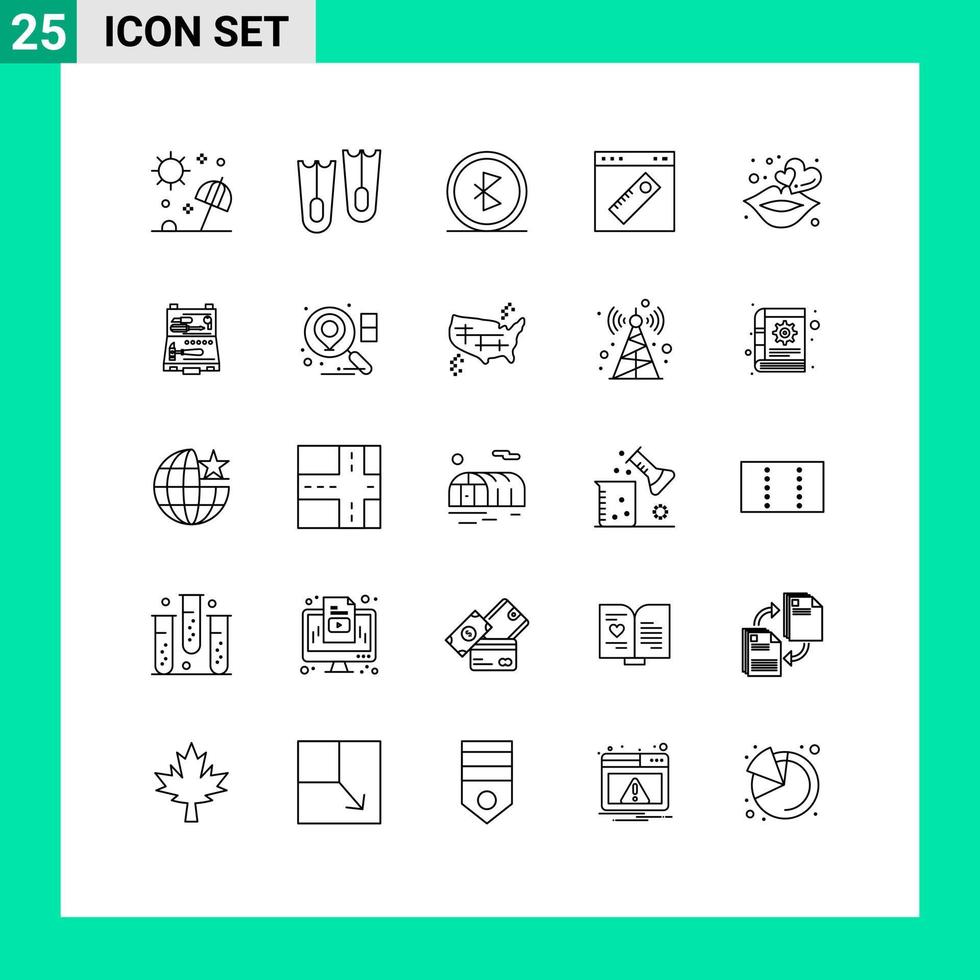 25 Creative Icons Modern Signs and Symbols of website tool bluetooth page wireless Editable Vector Design Elements