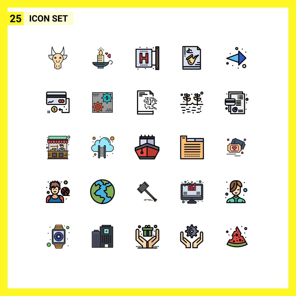 paquete de iconos de vector de stock de 25 signos y símbolos de línea para elementos de diseño de vector editables de forma de archivo de boda de instrumento de juego