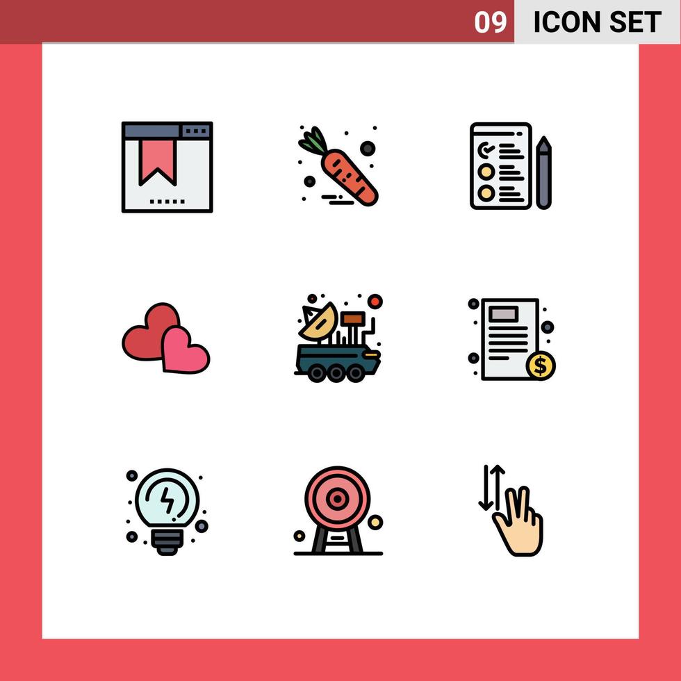 9 Creative Icons Modern Signs and Symbols of signal satellite job car loves Editable Vector Design Elements