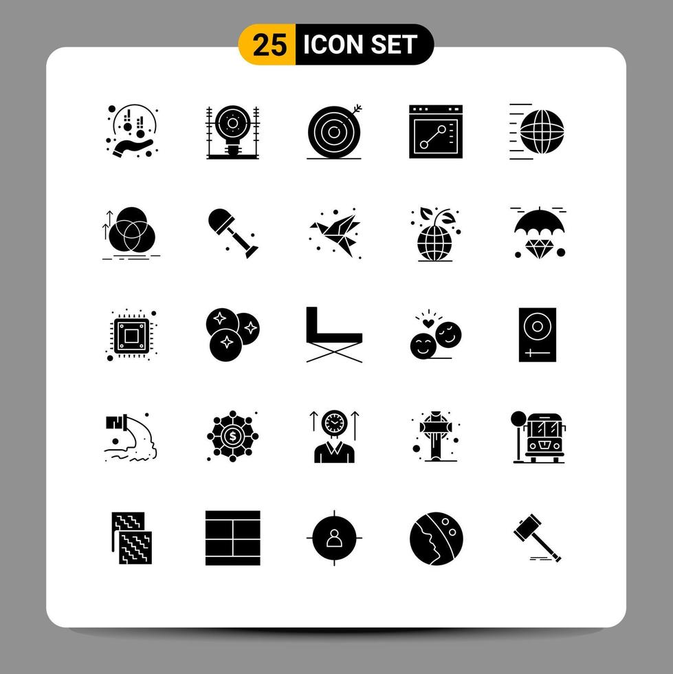 25 Solid Glyph concept for Websites Mobile and Apps delivery draw generation browser marketing Editable Vector Design Elements
