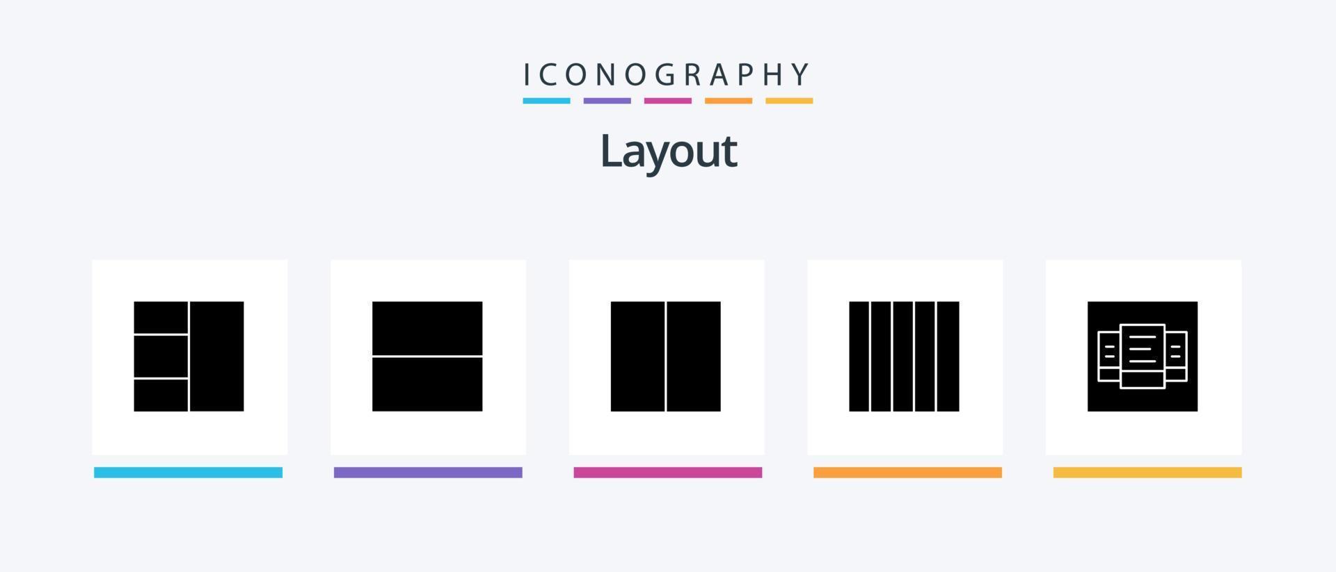 Layout Glyph 5 Icon Pack Including .. Creative Icons Design vector